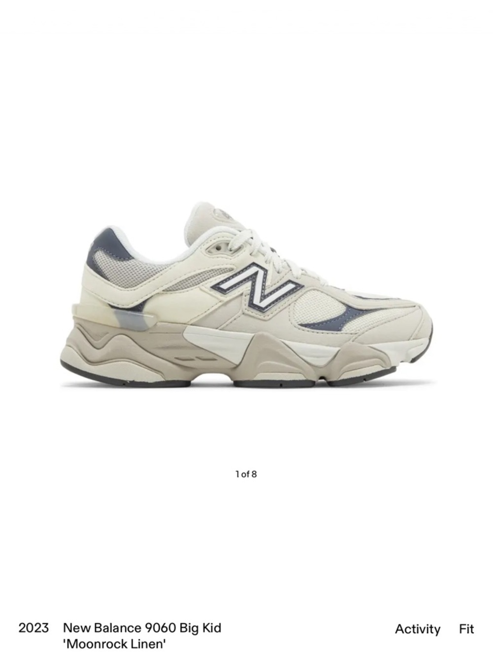 New Balance 9060 Moonrock with Linen Big Kid 5M/7.5W